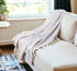 Blue and Off White Woven Cotton Geometric Throw Blanket