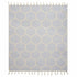 Blue and Off White Woven Cotton Geometric Throw Blanket