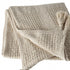 Cream Woven Cotton Solid Color Throw Blanket