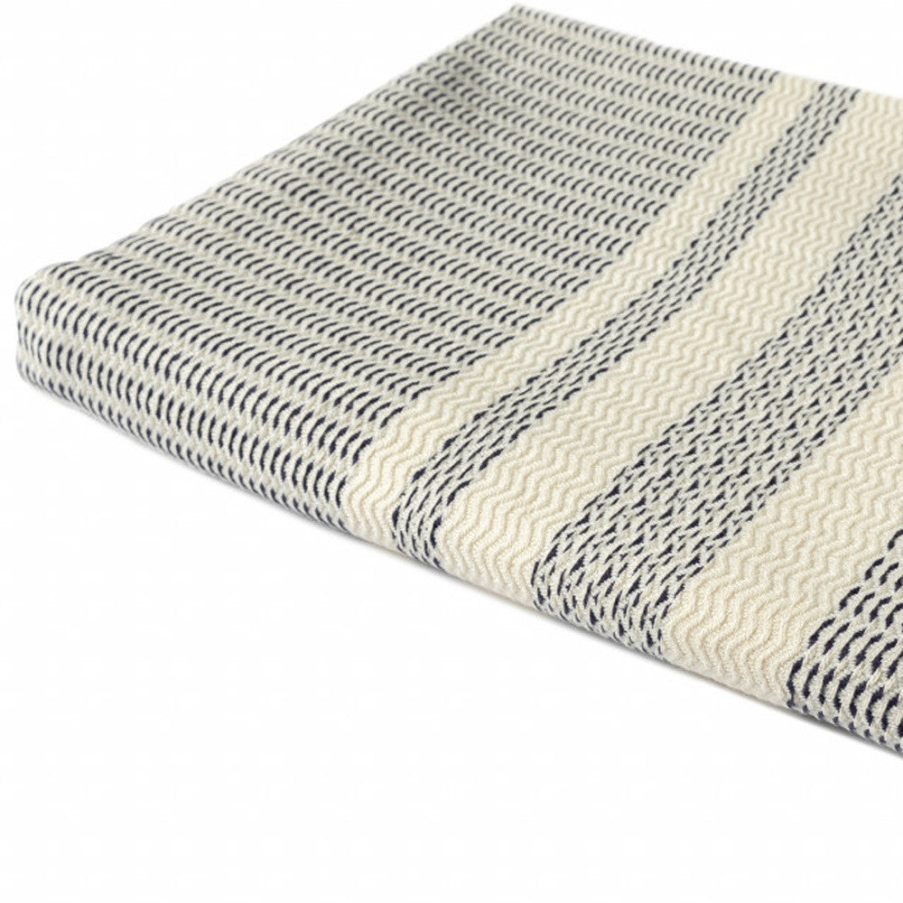 Orange Woven Cotton Striped Throw Blanket