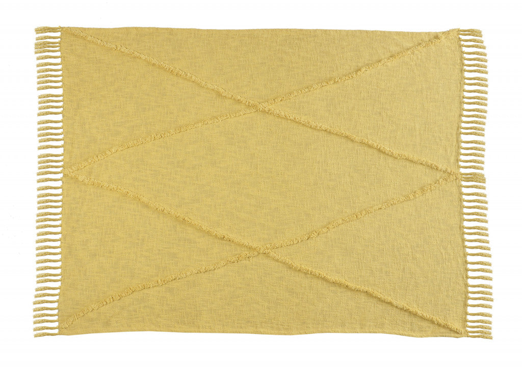 Cream Woven Cotton Solid Color Throw Blanket