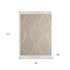 Cream Woven Cotton Herringbone Throw Blanket