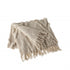 Beige Woven Cotton Geometric Throw Blanket