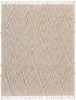 Beige Woven Cotton Geometric Throw Blanket