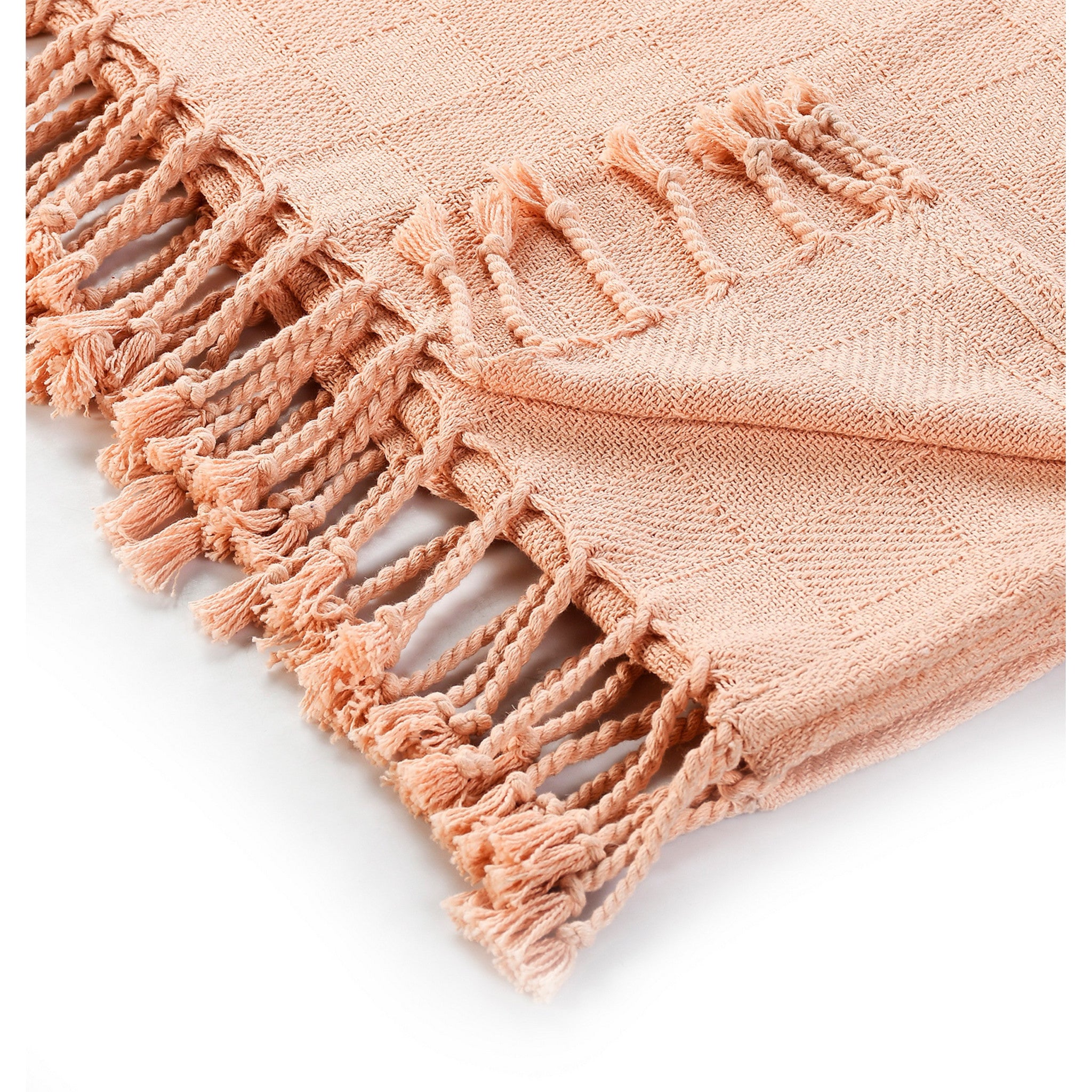 Orange Woven Cotton Solid Color Throw Blanket