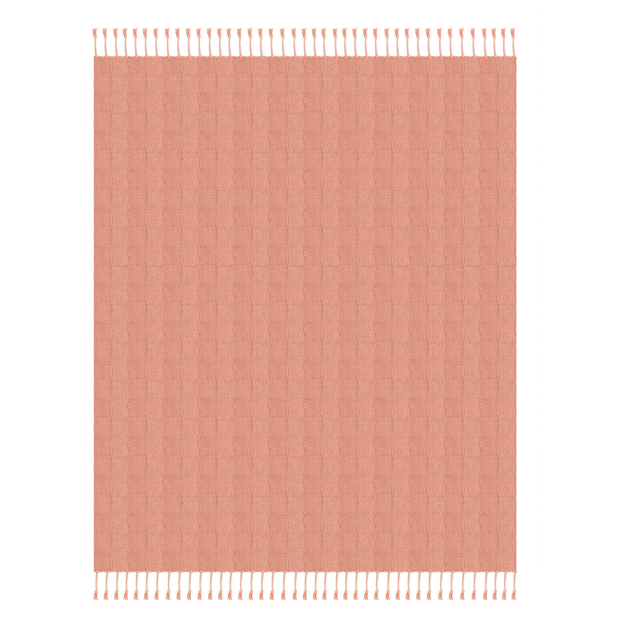 Pink Woven Cotton Solid Color Throw Blanket