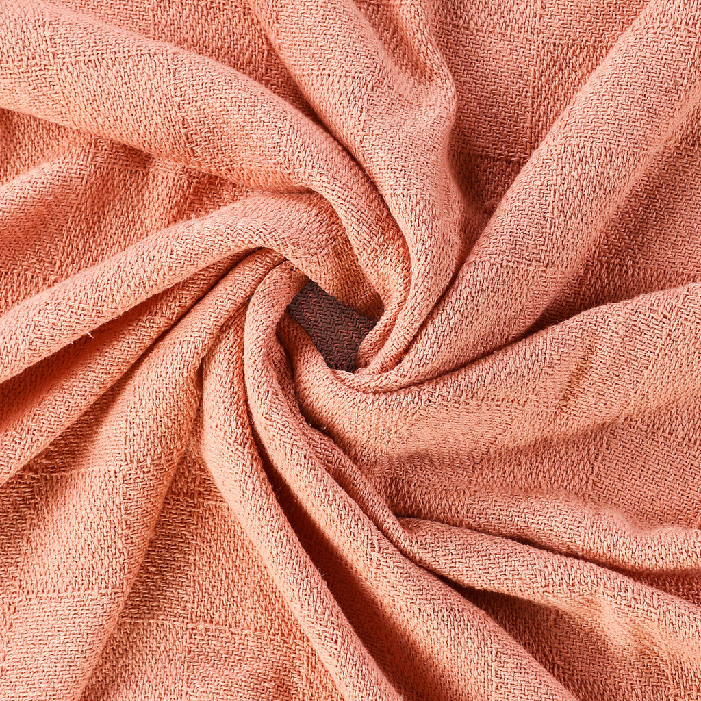 Pink Woven Cotton Solid Color Throw Blanket