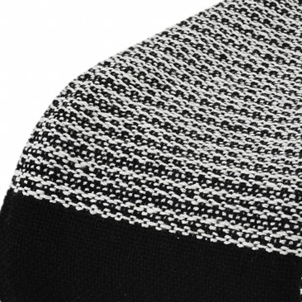 Brown and White Woven Cotton Checkered Throw Blanket