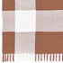 Brown and White Woven Cotton Checkered Throw Blanket