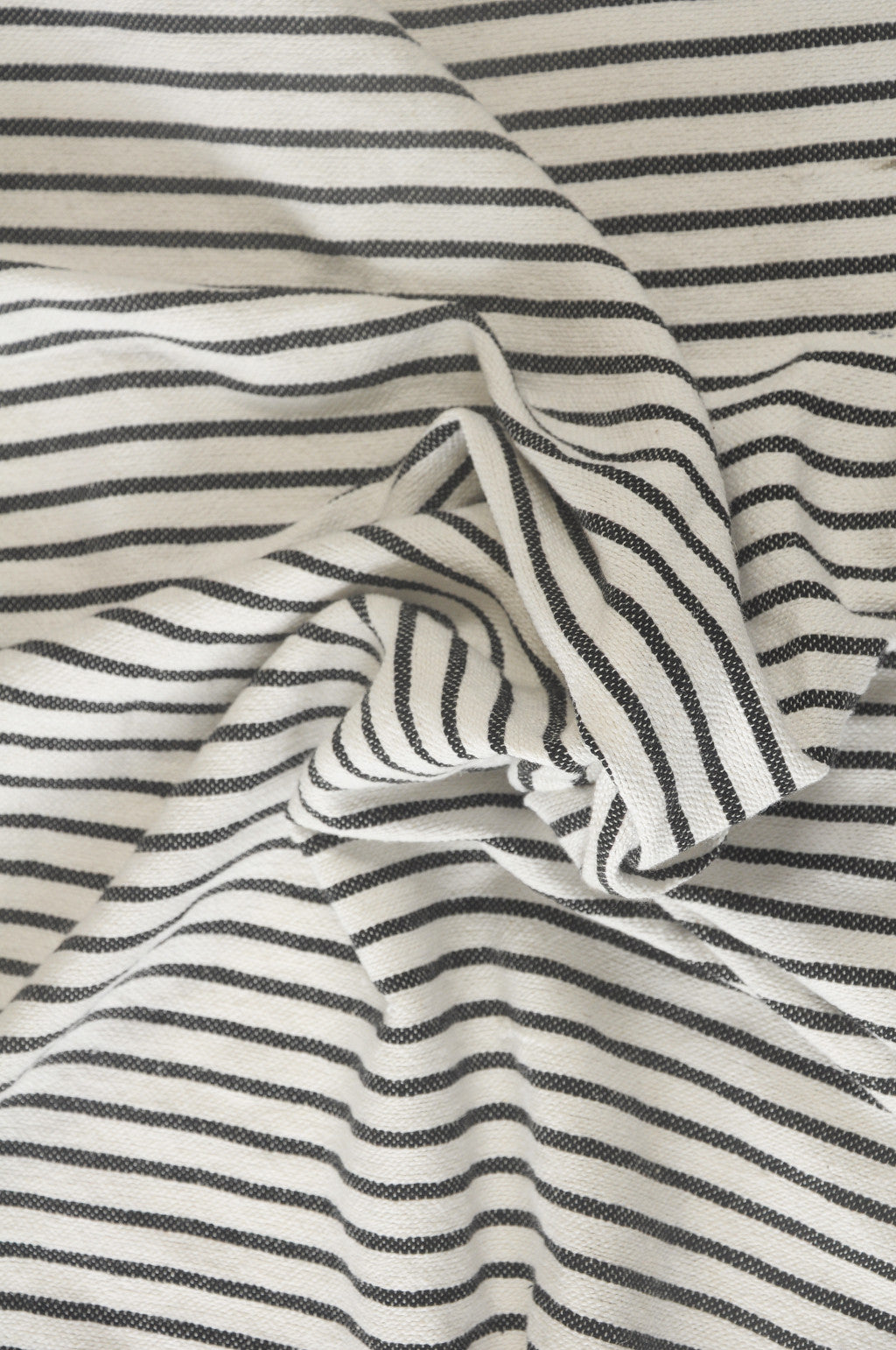 Brown and White Woven Cotton Striped Throw Blanket