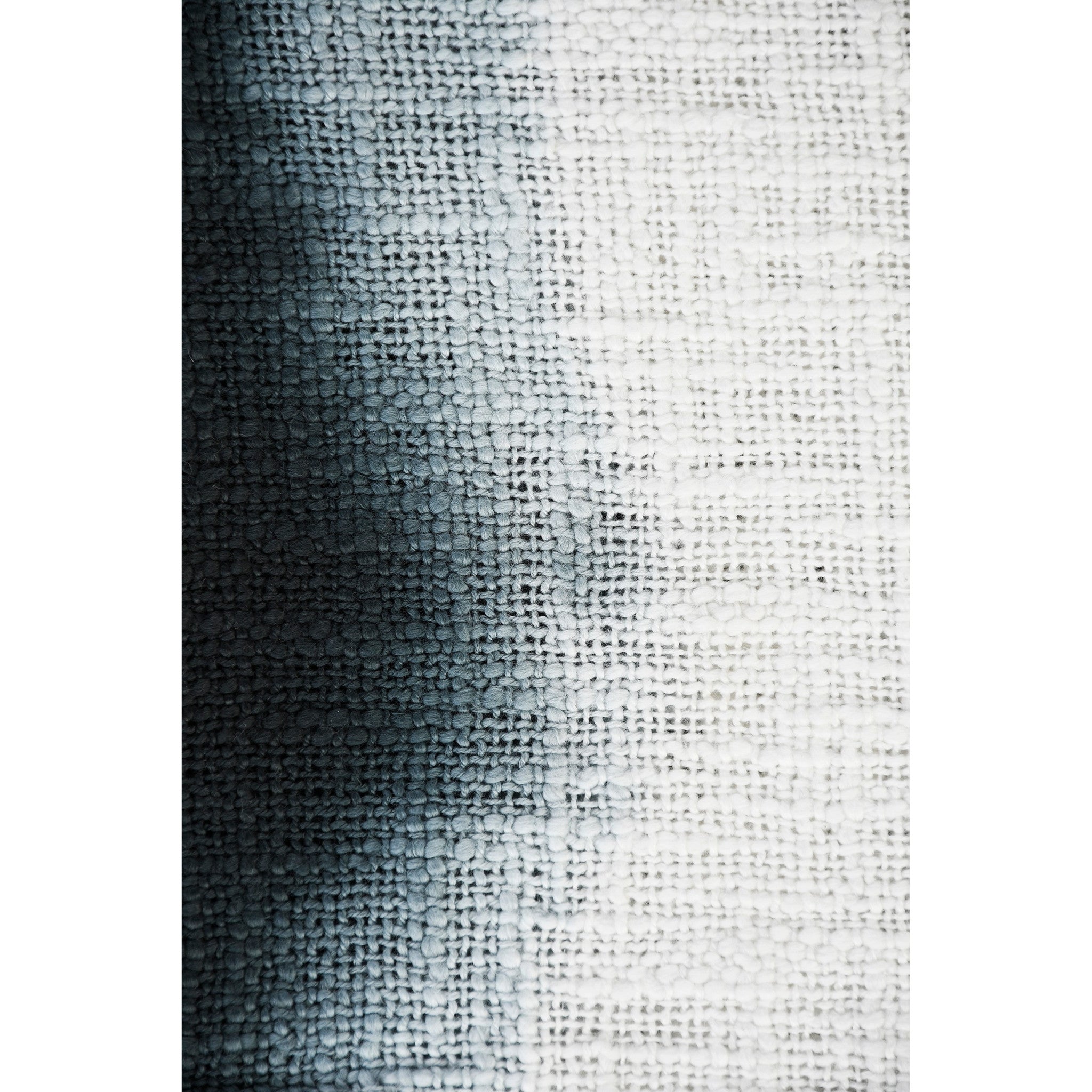 Blue and White Woven Cotton Ombre Throw Blanket