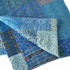 Blue Knitted Silk Patchwork Throw Blanket