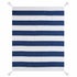 Blue and White Woven Cotton Striped Throw Blanket