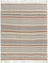 Beige Woven Cotton Striped Throw Blanket