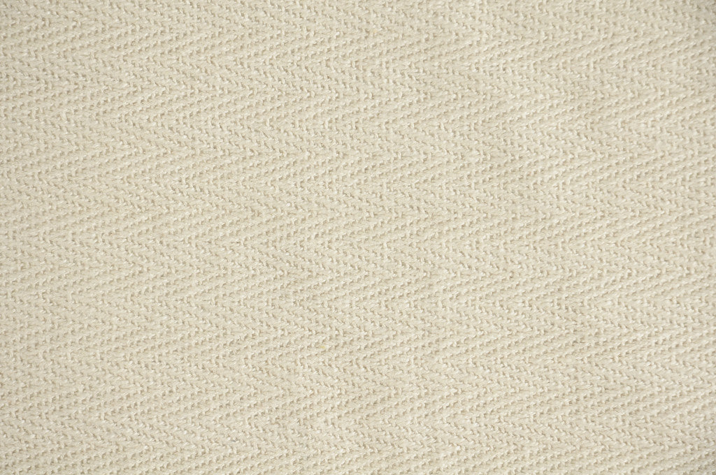 Cream Woven Cotton Chevron Throw Blanket