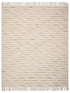 Cream Woven Cotton Striped Throw Blanket