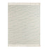 Cream Woven Cotton Striped Throw Blanket