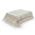 Cream Woven Cotton Striped Throw Blanket