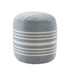 20" Blue Polyester Round Striped Indoor Outdoor Pouf Ottoman