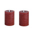 Set of Two Red Flameless Pillar Candle