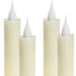 Set of Four Beige Flameless Taper Candle