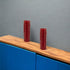 Set of Two Red Flameless Pillar Candles