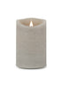 Set of Two Gray Flameless Pillar Candle