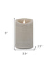 Set of Two Gray Flameless Pillar Candle