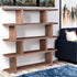 63" Natural and Brown Wood Five Tier Bookcase