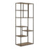 79" Brown Metal and Wood Seven Tier Bookcase