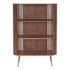 57" Natural and Brown Wood Three Tier Bookcase