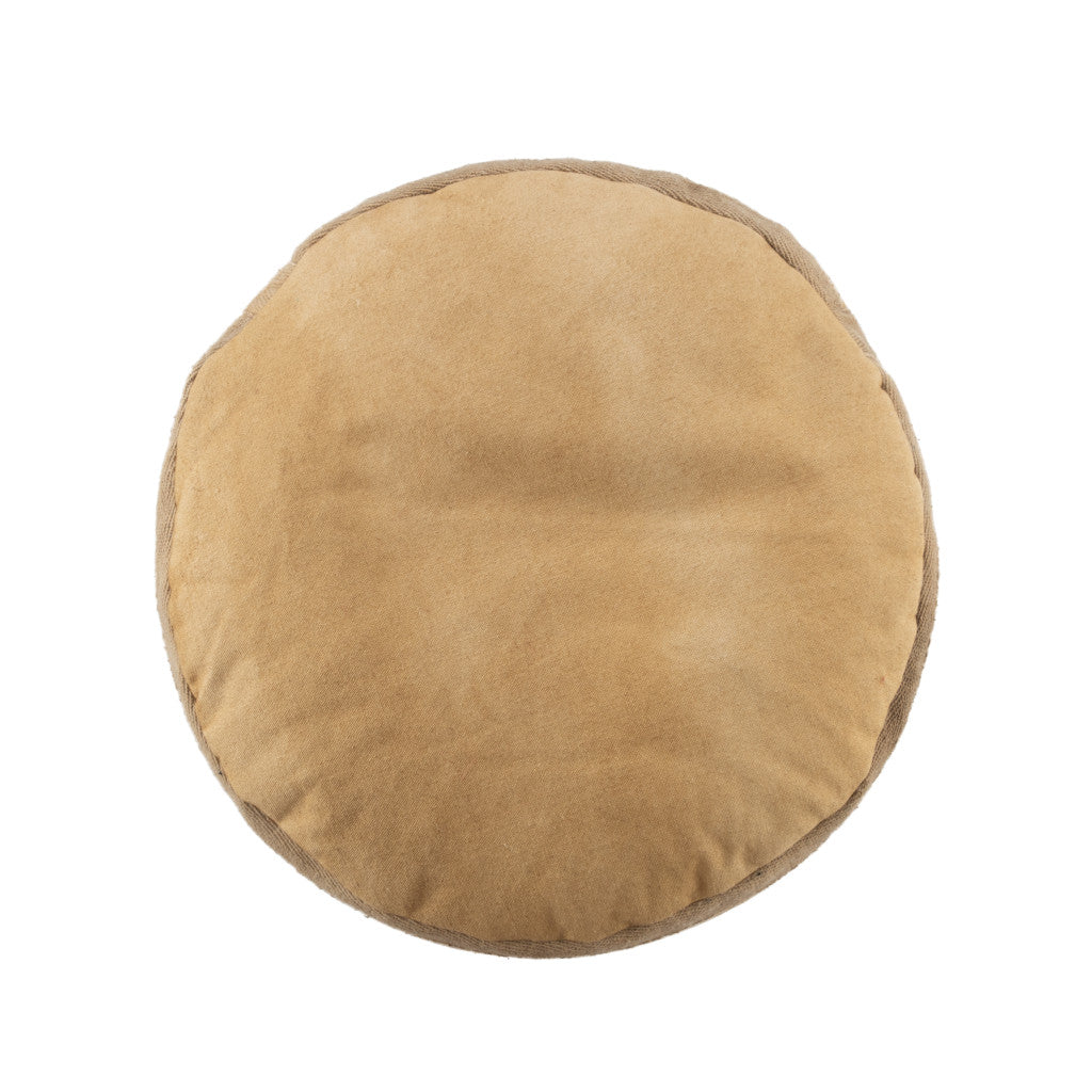 16" Tan 100% Cotton Ottoman