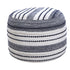 18" Blue 100% Cotton Ottoman