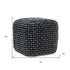 16" Black Polyester Ottoman