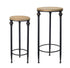 Set of Two 27" Black And Brown Round End Tables