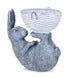 7" Gray and White Polyresin Rabbit Figurine