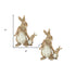 Set Of Two 7" Brown and White Polyresin Rabbit Figurine