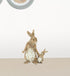 Set Of Two 7" Brown and White Polyresin Rabbit Figurine