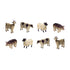 Set Of Eight 0" Brown and White Polyresin Farm Animals Figurine