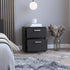 19" Black Two Drawer Nightstand