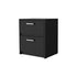 19" Black Two Drawer Nightstand With Integrated Tech