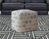 17" Blue Flax Polka Dots Pouf Cover