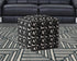17" Black And White Cotton Dog Pouf Cover