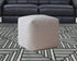 17" Gray Cotton Abstract Pouf Cover