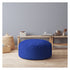 24" Blue Polyester Round Pouf Cover
