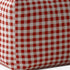 17" Red And White Cotton Gingham Pouf Cover