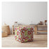 17" Green And White Cotton Abstract Pouf Cover