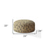 24" Beige Cotton Round Cactus Pouf Cover