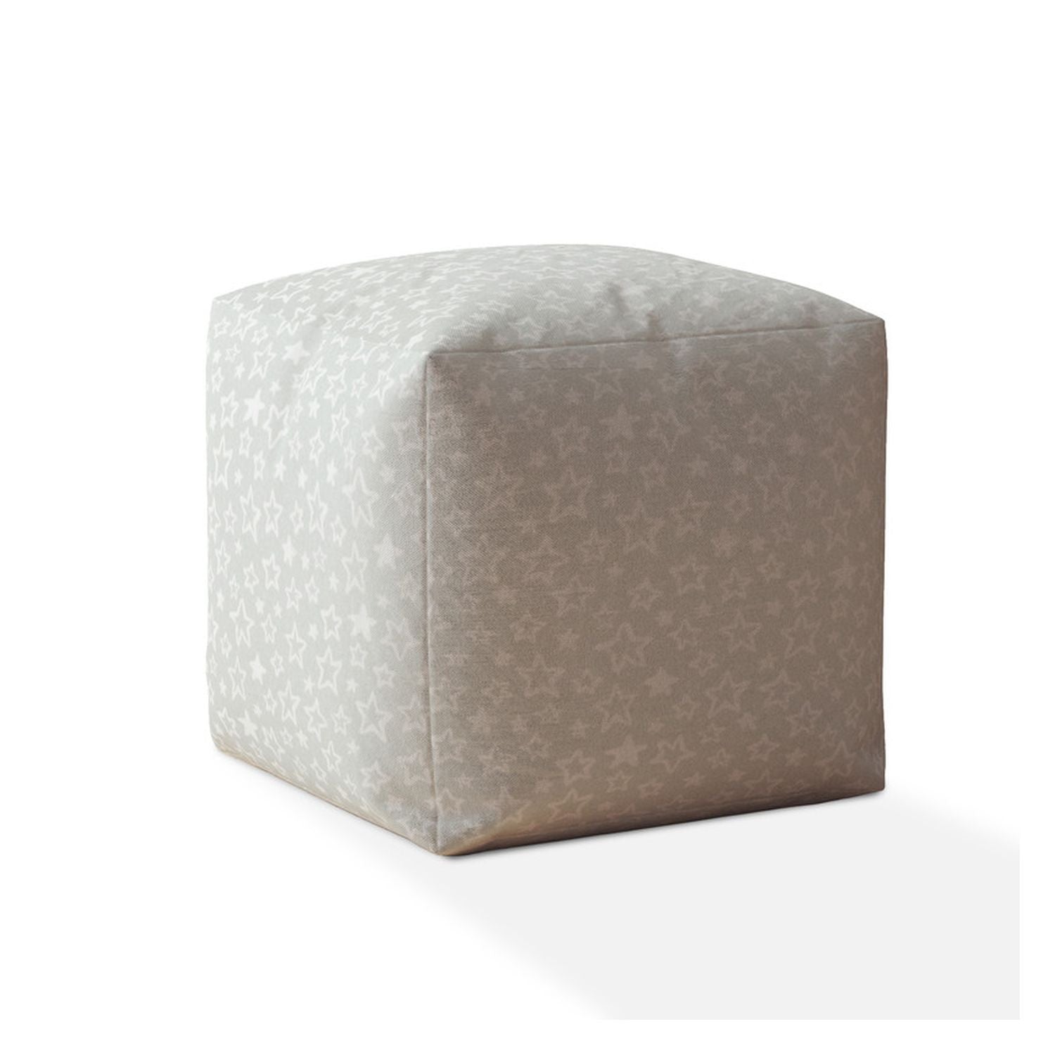 17" Gray Cotton Abstract Pouf Cover