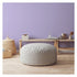 24" Gray Cotton Round Abstract Pouf Cover